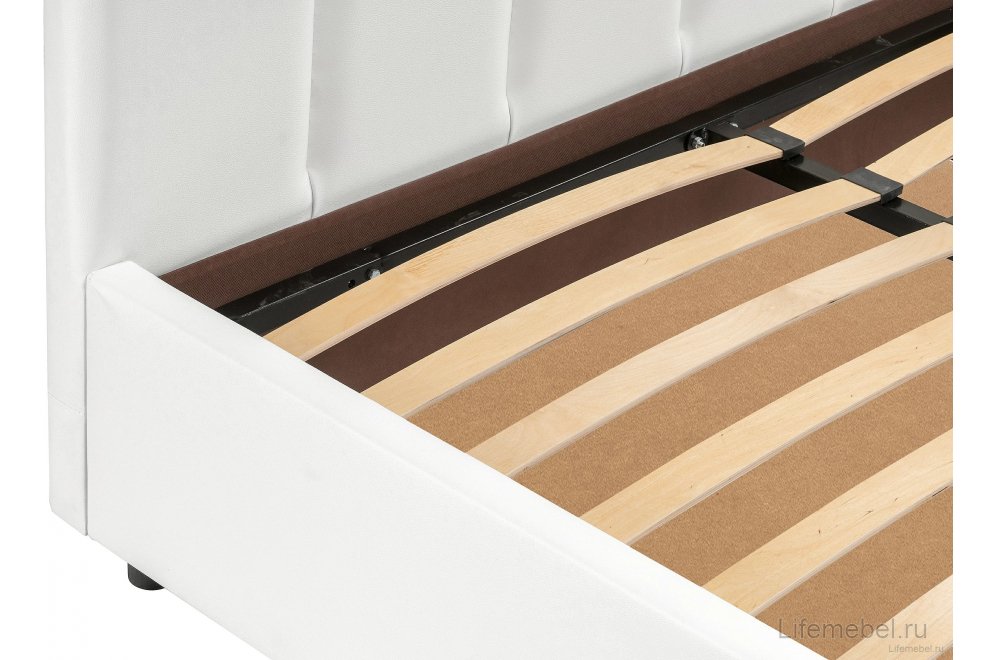 Двуспальная кровать Афродита-3 200х200 экокожа белая