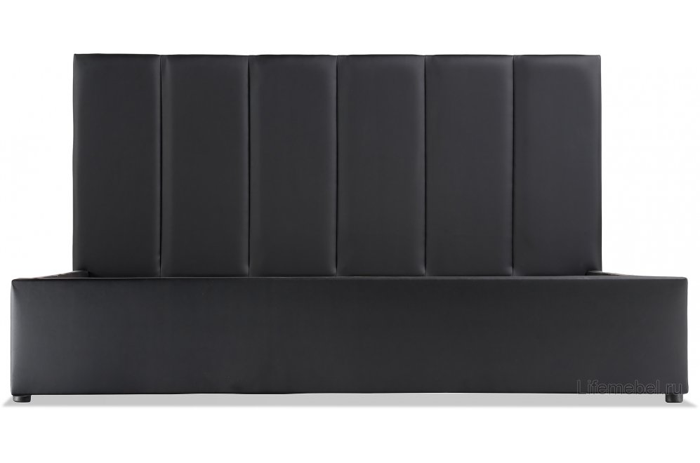 Двуспальная кровать Афродита-3 200х200 с ПМ экокожа черная