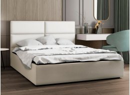 Двуспальная кровать Афродита-4 180х200 с ПМ экокожа marvel white