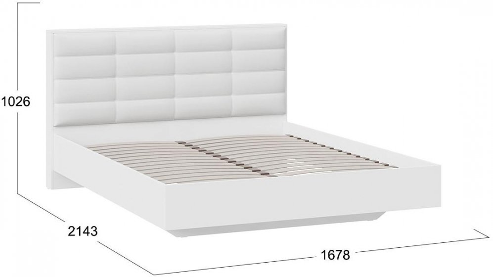 Двуспальная кровать Агата Тип 1 160х200 белая