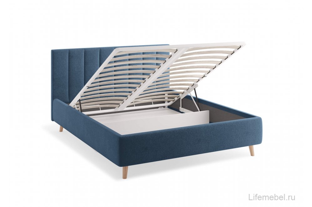 Двуспальная кровать Alma 160x200 с основанием Замша мятный