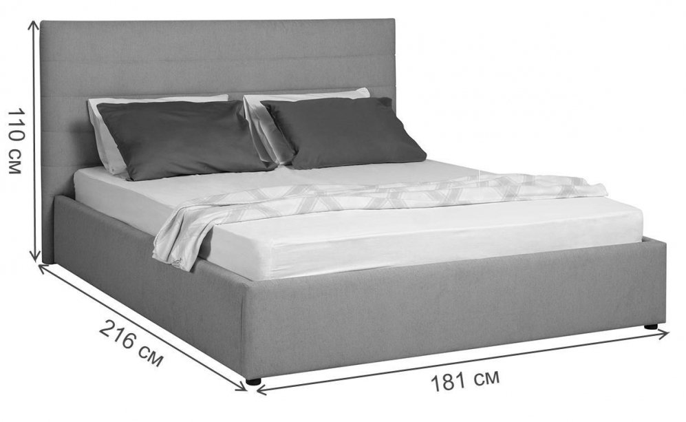 Двуспальная кровать Амалия С 160х200 без основания nord 04 серо-коричневый