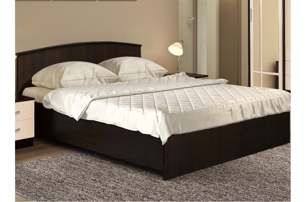 Двуспальная кровать арт. 032 160х200 см с низким изножьем венге