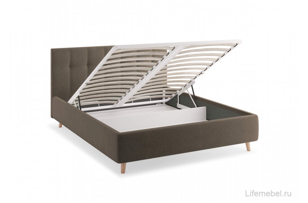 Двуспальная кровать Bella 160x200 с основанием Бентли белый