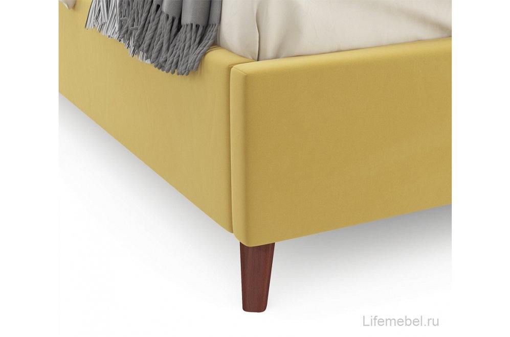 Двуспальная кровать Betsi 160х200 с ПМ велюр желтый