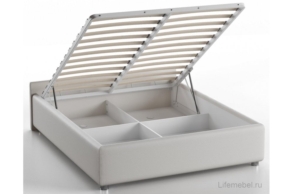 Двуспальная кровать Bianco 180х200 с ПМ экокожа некст 01