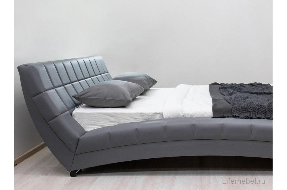 Двуспальная кровать Оливия 160х200 кожзаменитель Н Марика 485 серый