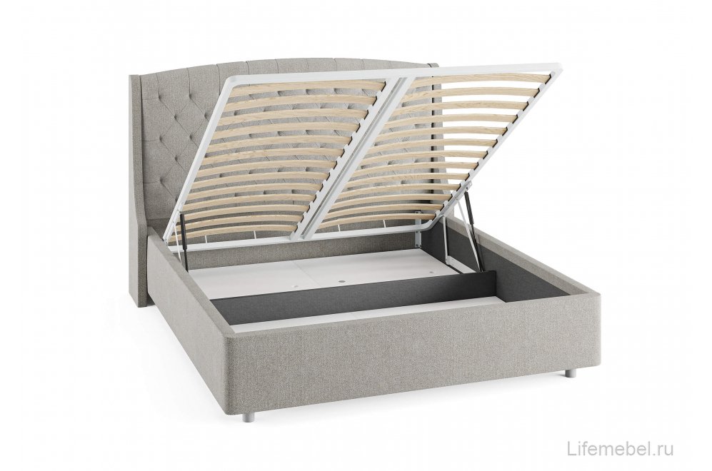 Двуспальная кровать Diamant 160x200 с основанием Монако белый