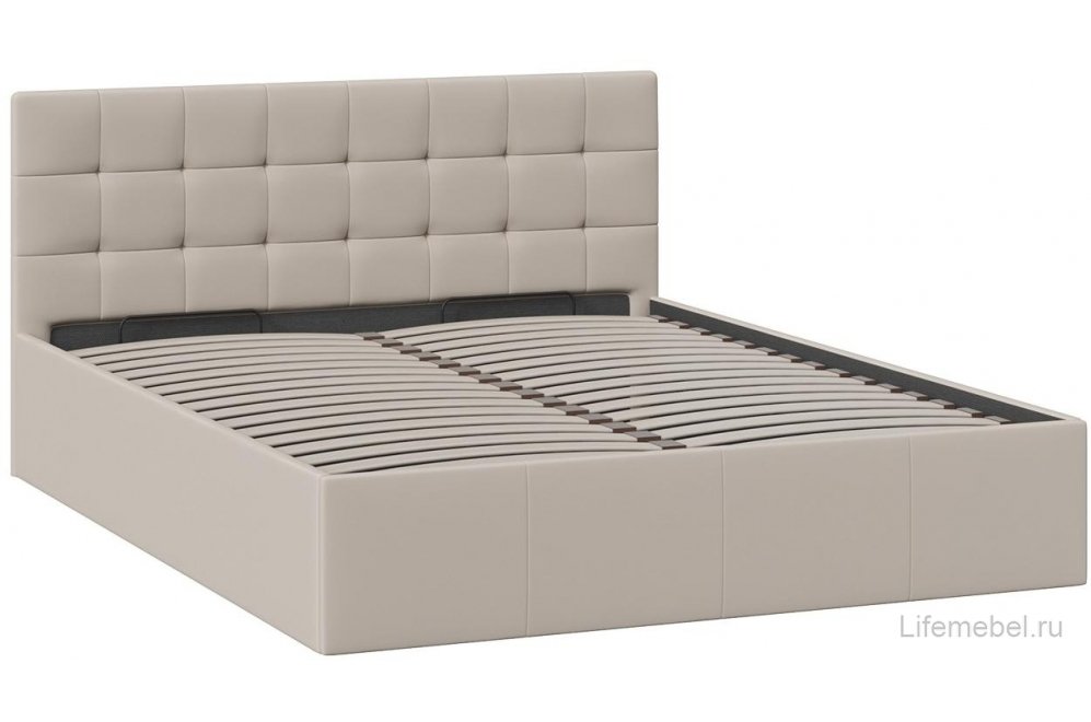 Двуспальная кровать Эмма 160х200 с ПМ велюр confetti cream