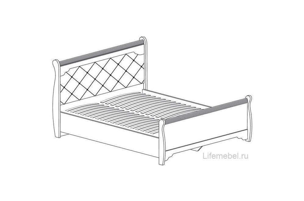 Двуспальная кровать Флоренция 677 160х200 дуб оксфорд