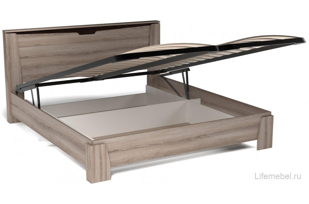 Двуспальная кровать Гарда люкс 180х200 с ПМ ясень таормина