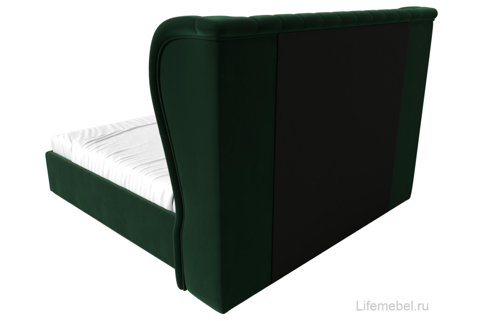 Двуспальная кровать Далия 180х200 с ПМ зеленый велюр