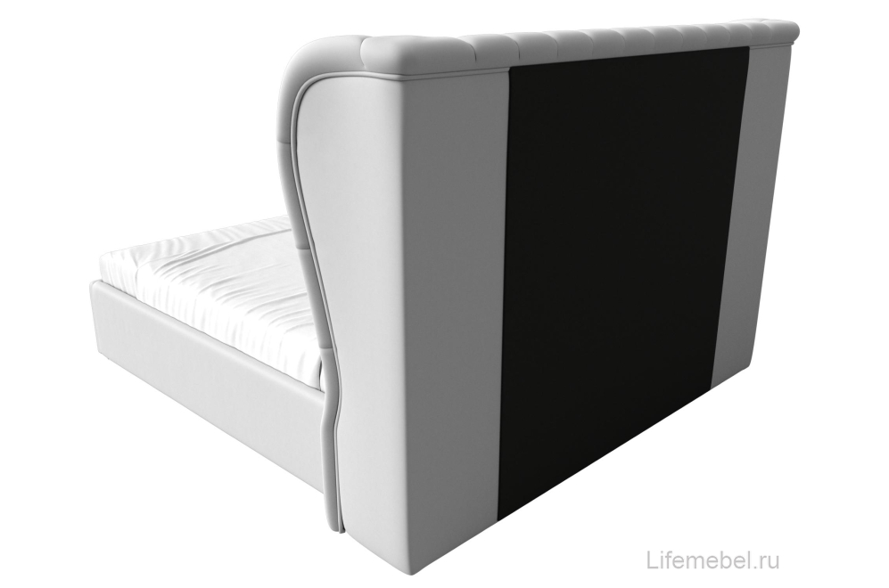 Двуспальная кровать Далия 200х200 с ПМ белая экокожа