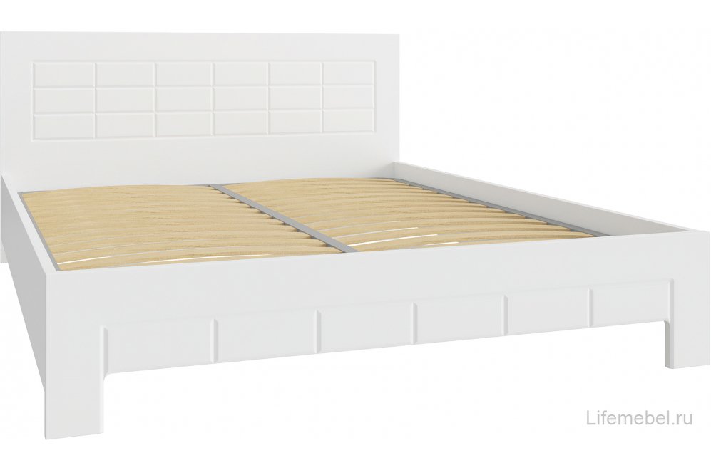 Двуспальная кровать Изабель ИЗ-712K 160х200 белое дерево