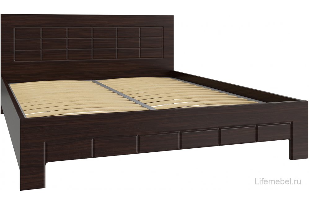 Двуспальная кровать Изабель ИЗ-712K 160х200 орех темный