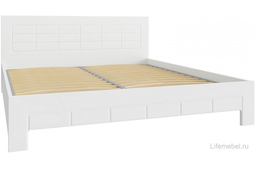Двуспальная кровать Изабель ИЗ-713K 180х200 белое дерево