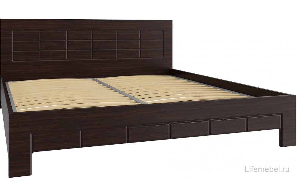Двуспальная кровать Изабель ИЗ-713K 180х200 орех темный
