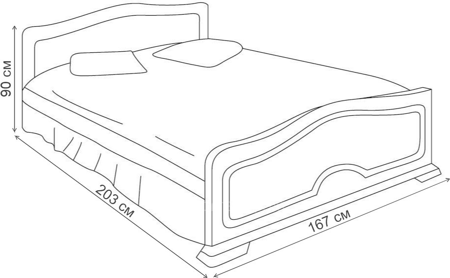 Двуспальная кровать с высоким изножьем Кэт-6 160х200 бодега / сандал белый