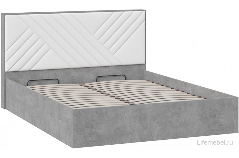 Двуспальная кровать Хилтон Тип 1 160х200 с ПМ ателье светлый / белый универсальная