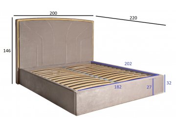 Двуспальная кровать Lancy 102AN-KRO-3180-ser