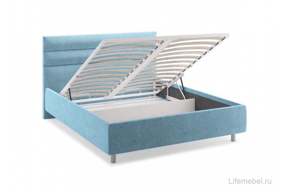 Двуспальная кровать Linda 180x200 с основанием диагональ светло-серый