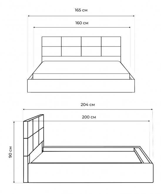 Двуспальная кровать Манака 160х200 бежевая