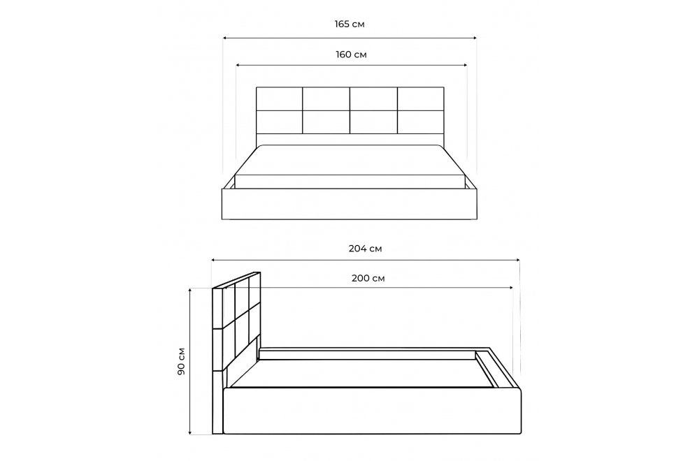 Двуспальная кровать Манака 160х200 бежевая