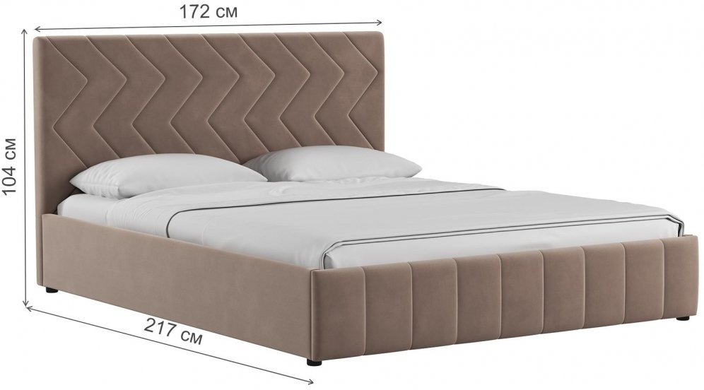 Двуспальная кровать Милана 160 с ПМ Лекко десерт