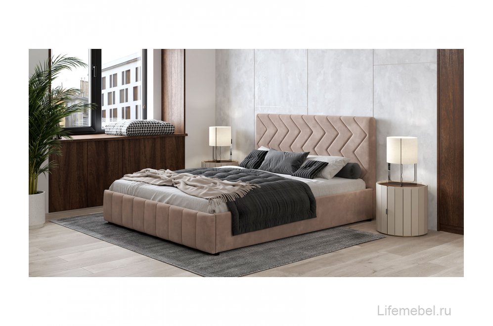 Двуспальная кровать Милана 160 с ПМ Лекко десерт