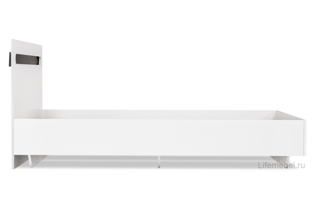 Двуспальная кровать Амбра 160х200 белый глянец / белый