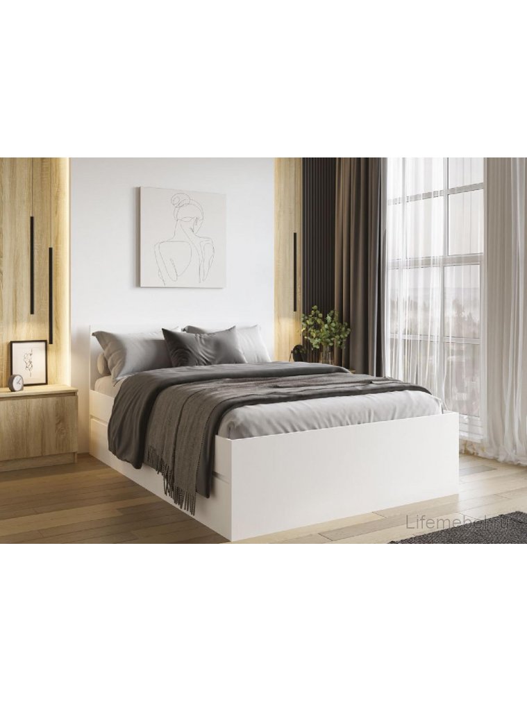 Двуспальная кровать Мадера 160х200 белый