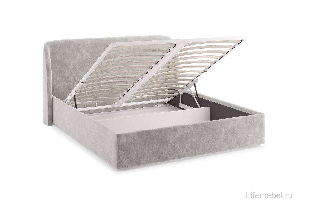 Двуспальная кровать Nicole 160х200 с основанием льняная рогожка