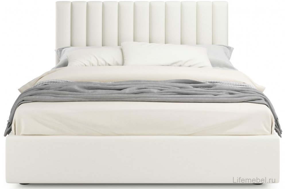 Двуспальная кровать Olivia 160х200 с ПМ бежевый велюр