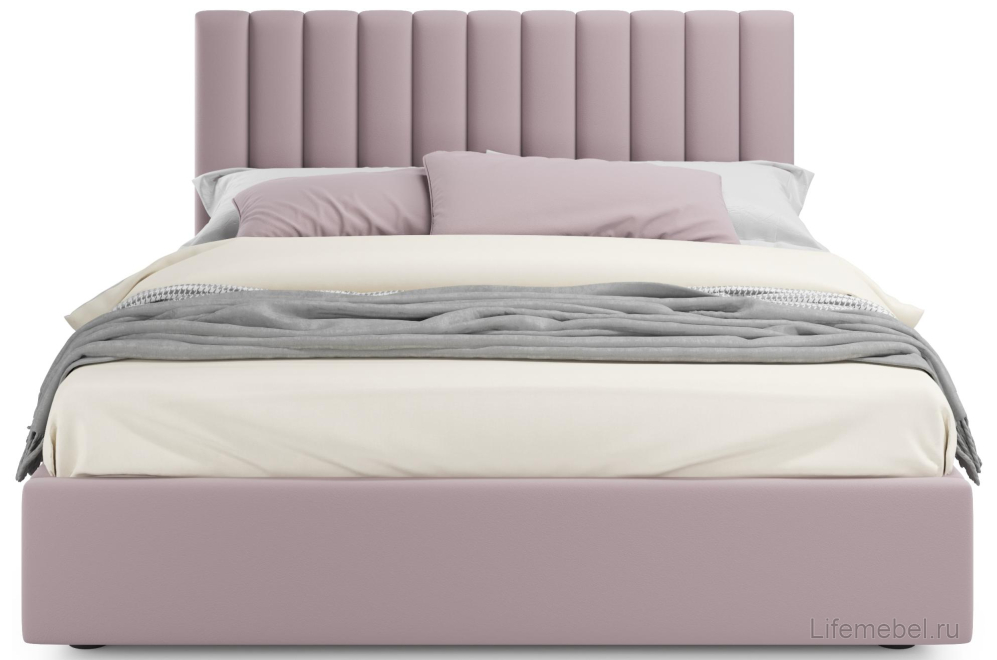 Двуспальная кровать Olivia 160х200 с ПМ лиловый велюр