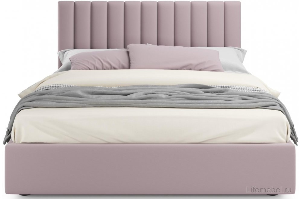 Двуспальная кровать Olivia 160х200 с ПМ лиловый велюр