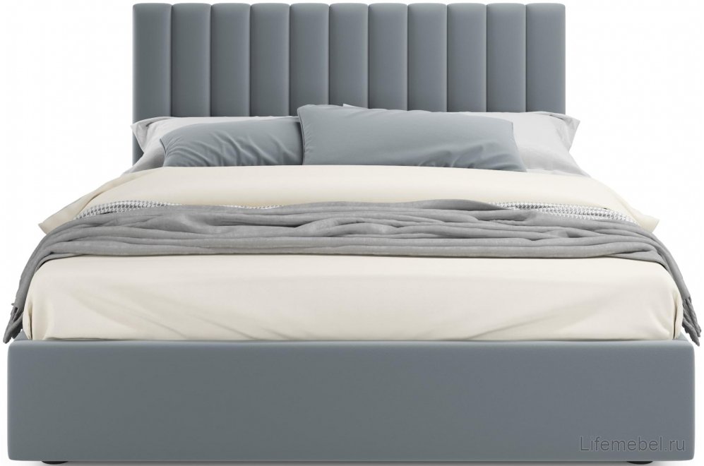 Двуспальная кровать Olivia 160х200 с ПМ серый велюр