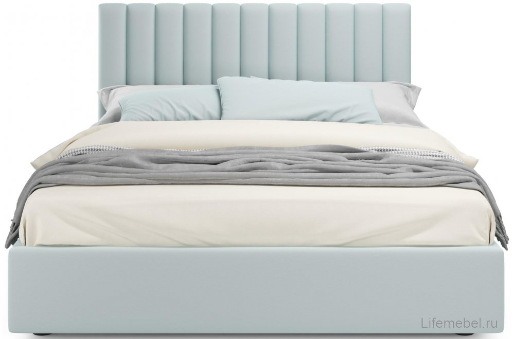 Двуспальная кровать Olivia 160х200 с ПМ велюр мята пастель
