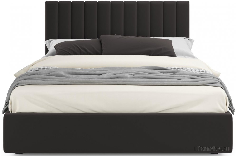 Двуспальная кровать Olivia 160х200 с ПМ велюр шоколад