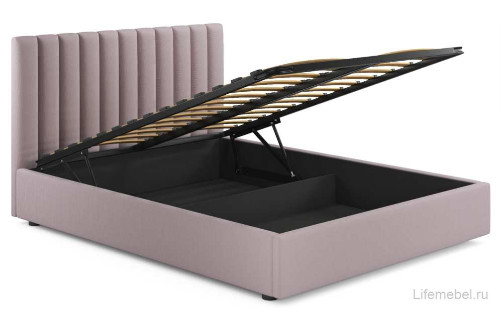Двуспальная кровать Olivia 180х200 с ПМ лиловый велюр