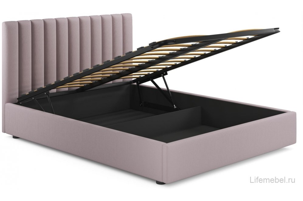 Двуспальная кровать Olivia 180х200 с ПМ лиловый велюр