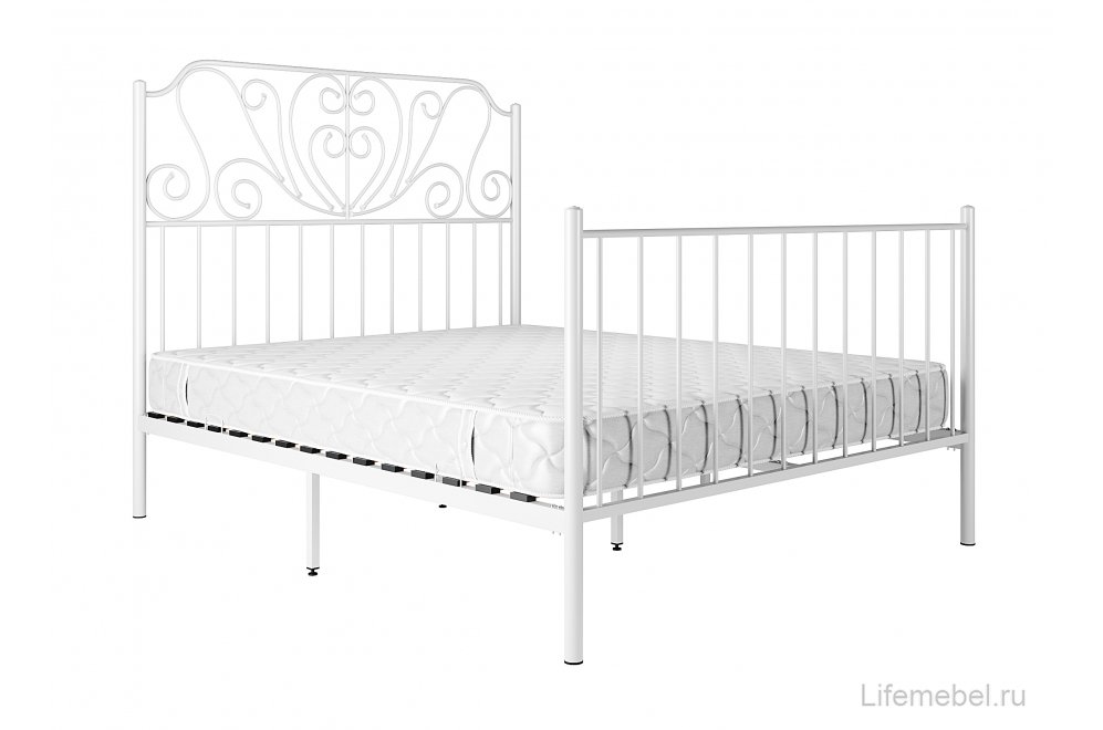 Двуспальная кровать Роза 160х190 белая