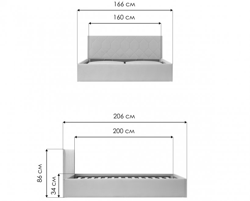 Двуспальная кровать Сагира 160х200 с ПМ велюр velutto 08