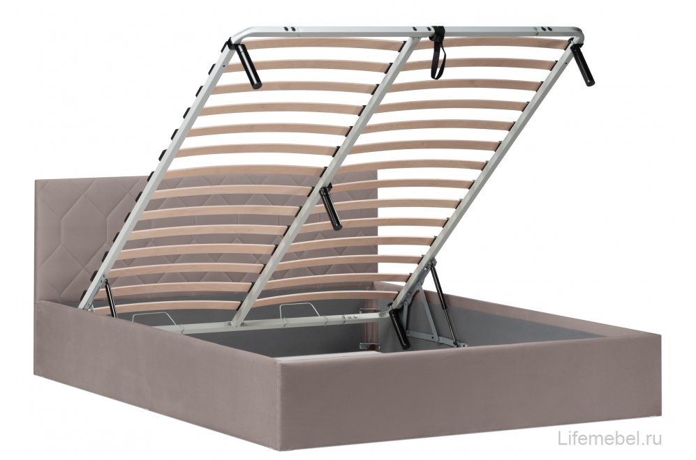 Двуспальная кровать Сагира 160х200 с ПМ велюр velutto 08