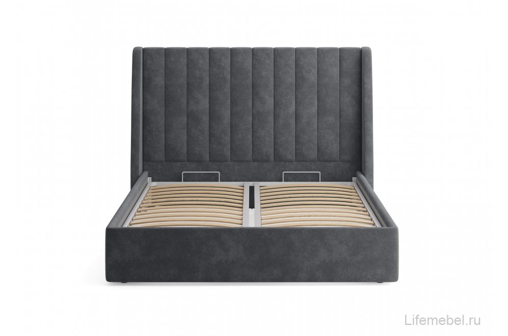 Двуспальная кровать Samanta 160x200 с основанием Велутто бежевый