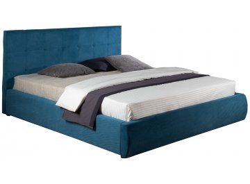 Двуспальная кровать Selesta синий велюр