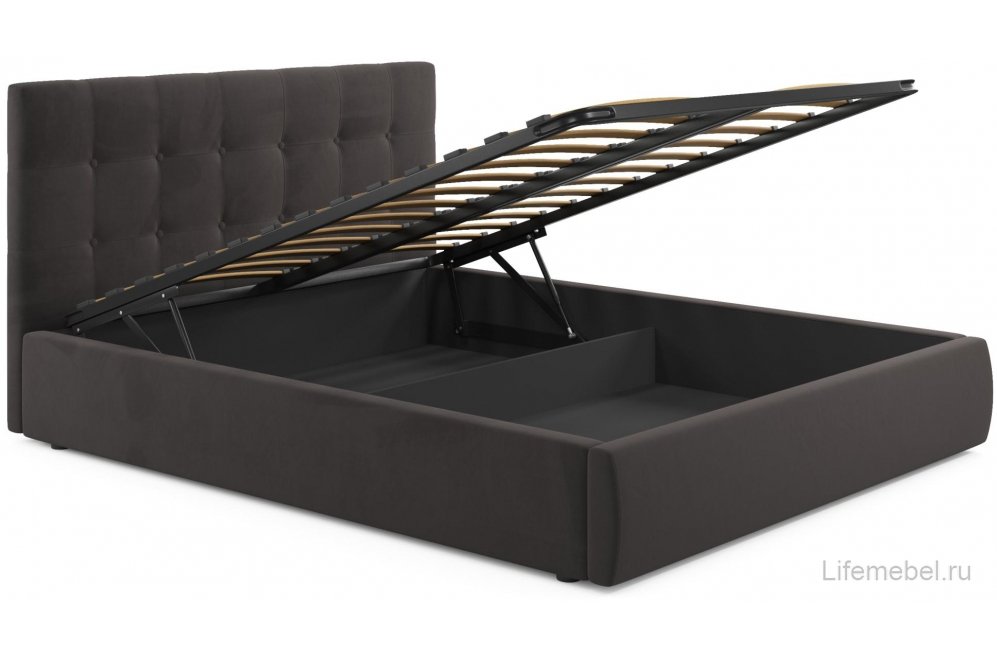 Двуспальная кровать Selesta 160х200 с ПМ велюр шоколад