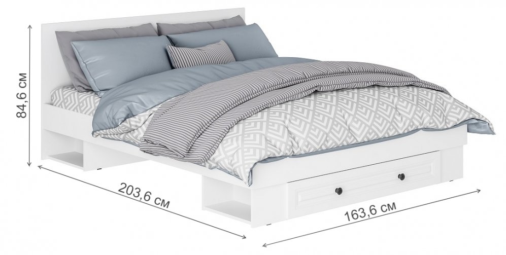 Двуспальная кровать Софт КР-16 160х200 белый / эмаль белая