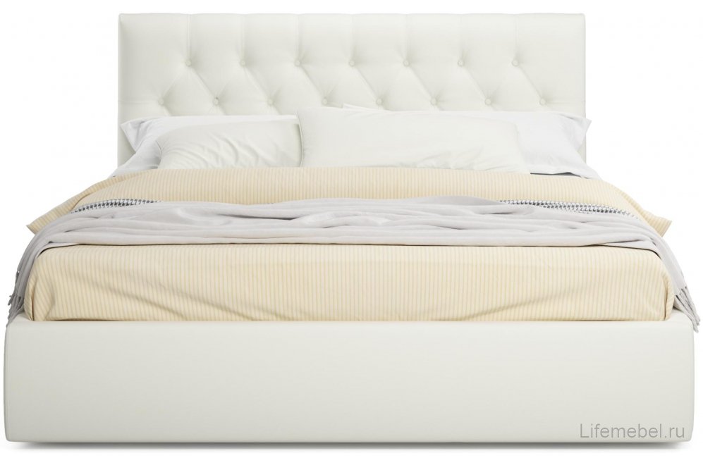 Двуспальная кровать Verona 160х200 с ПМ бежевый велюр