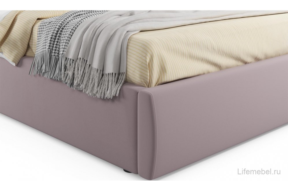 Двуспальная кровать Verona 160х200 с ПМ лиловый велюр