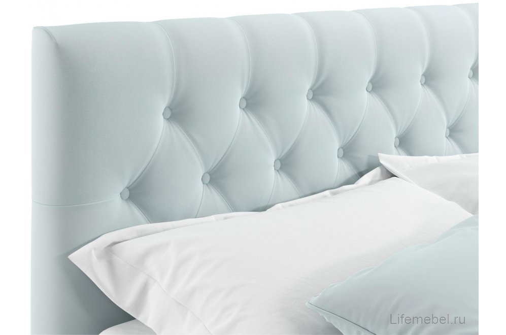 Двуспальная кровать Verona 160х200 с ПМ велюр мята пастель